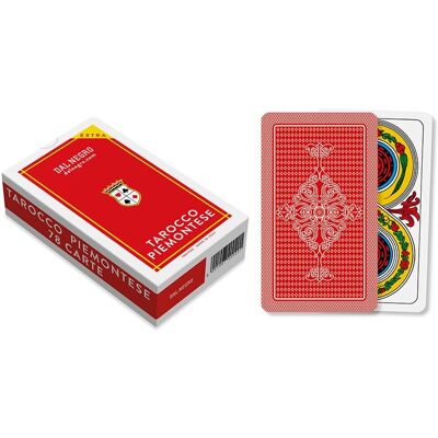 Dal Negro - Tarocco Piemontese 78 R. Extra Röd Dubbelt Förstärkt - Tarotkort Dal Negro - Tarocco Piemontese 78 R. Extra Röd Dubbelt Förstärkt - Tarotkort