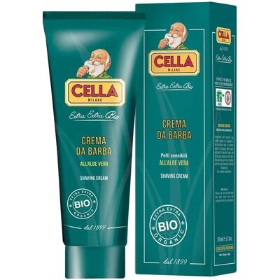 Cella Milano Crème de Rasage Bio Aloe Vera - Vert - Peau sensible - Crème de rasage - Publicité Cella Milano Crème de Rasage Bio Aloe Vera - Vert - Peau sensible - Crème de rasage - Publicité