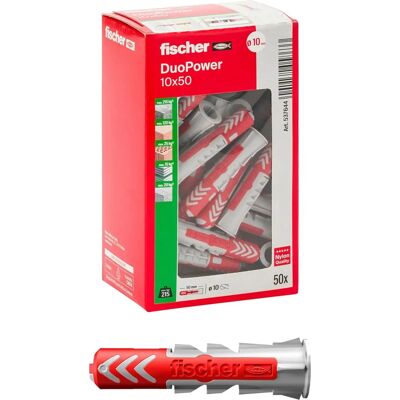 Kołek Fischer - 10x50 mm - 50 sztuk - Do różnych ścian Kołek Fischer - 10x50 mm - 50 sztuk - Do różnych ścian