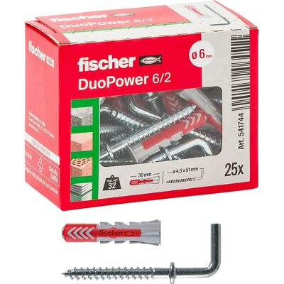 Bucha nylon Duopower 6/2 com gancho médio - Bucha Bucha nylon Duopower 6/2 com gancho médio - Bucha