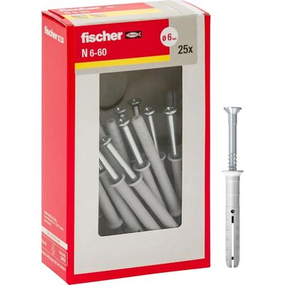 Fischer N 6x60 mm Wandankerset - Slagsysteem Fischer N 6x60 mm Wandankerset - Slagsysteem