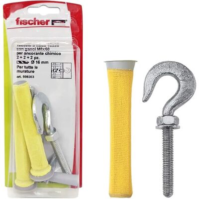 Zestaw kołków Fischer - 16 x 85, Hak M8, 2 Nakretki - Kołek Zestaw kołków Fischer - 16 x 85, Hak M8, 2 Nakretki - Kołek