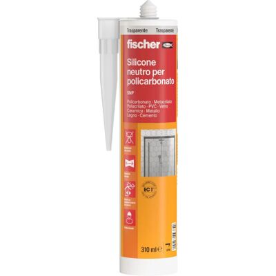Fischer - Sigillante siliconico neutro SNP - Multiuso per plastiche, calcestruzzo, vetro Fischer - Sigillante siliconico neutro SNP - Multiuso per plastiche, calcestruzzo, vetro