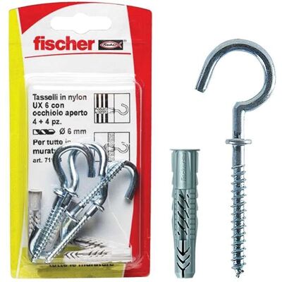Fischer Taco en nylon UX 6 x 35 R K - Kit de fijación universal Fischer Taco en nylon UX 6 x 35 R K - Kit de fijación universal