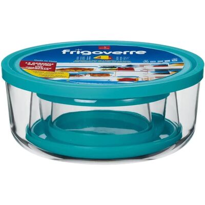 Bormioli Rocco - Juego de 4 recipientes redondos en vidrio - Apto microondas Bormioli Rocco - Juego de 4 recipientes redondos en vidrio - Apto microondas