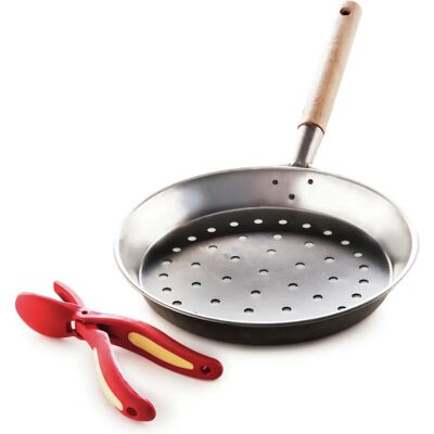Snips Padella in ghisa per castagne - 52x27x4cm Snips Padella in ghisa per castagne - 52x27x4cm