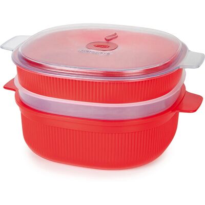 Snips 8001136007064 Microwave Steamer - 4L, Red - Microwave Steamer Snips 8001136007064 Microwave Steamer - 4L, Red - Microwave Steamer