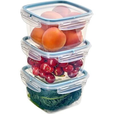 Snips 3-Piece Food Storage Set - Square 1L Containers with Locks Snips 3-Piece Food Storage Set - Square 1L Containers with Locks