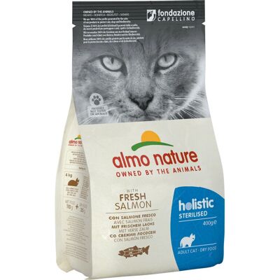 Almo Nature Nourriture sèche au saumon pour chats adultes - Complète et stérilisée - Publicité Almo Nature Nourriture sèche au saumon pour chats adultes - Complète et stérilisée - Publicité