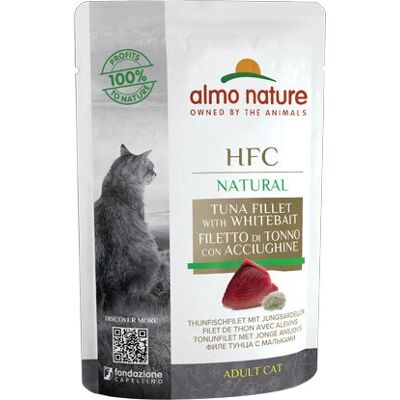 Almo Nature HFC Jelly mokra karma dla kotów filety z tuńczyka i kurczaka z szynką 55g Almo Nature HFC Jelly mokra karma dla kotów filety z tuńczyka i kurczaka z szynką 55g