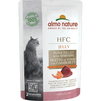Almo Nature HFC Jelly wet cat food tuna fillet with shrimps 55g Almo Nature HFC Jelly wet cat food tuna fillet with shrimps 55g
