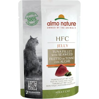 Almo Nature HFC Jelly nedves macskaeledel tonhalfilé tengeri algával 55g Almo Nature HFC Jelly nedves macskaeledel tonhalfilé tengeri algával 55g