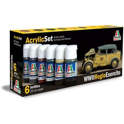 Italeri I441AP Akrylfärgsset - Brun, Grön, Grå - Emaljset Italeri I441AP Akrylfärgsset - Brun, Grön, Grå - Emaljset