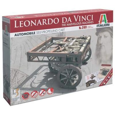 Italeri Leonardo da Vinci - Kit de Modèle - Chariot Auto-Propulsé - Les Machines Merveilleuses - Publicité Italeri Leonardo da Vinci - Kit de Modèle - Chariot Auto-Propulsé - Les Machines Merveilleuses - Publicité