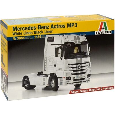 Italeri Mercedes-Benz Actros Mp3 Zwart/Wit Liner - Vrachtwagen/Trailer model Italeri Mercedes-Benz Actros Mp3 Zwart/Wit Liner - Vrachtwagen/Trailer model