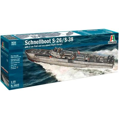 Kit maquette de bateau Italeri S-26/S-38 - Échelle 1:35 - Torpilleur allemand WWII - Publicité Kit maquette de bateau Italeri S-26/S-38 - Échelle 1:35 - Torpilleur allemand WWII - Publicité