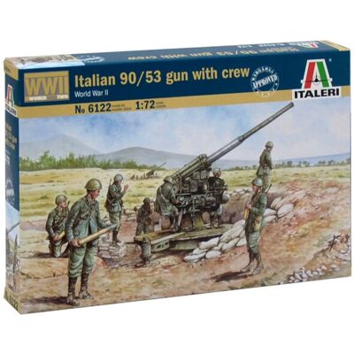 Kit Modèle Italeri Canon 90/53 avec Équipage - Modèle Militaire - Publicité Kit Modèle Italeri Canon 90/53 avec Équipage - Modèle Militaire - Publicité