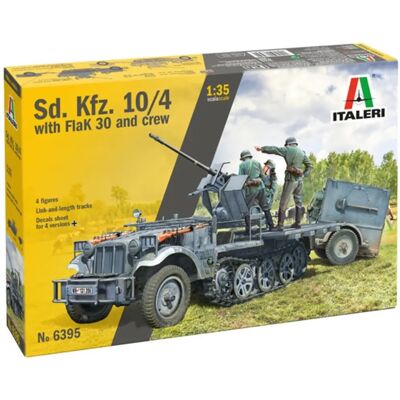 Kit de Modèle Italeri Sd.Kfz 10/4 avec Flak 30 - Véhicule Militaire 1/35 - Publicité Kit de Modèle Italeri Sd.Kfz 10/4 avec Flak 30 - Véhicule Militaire 1/35 - Publicité