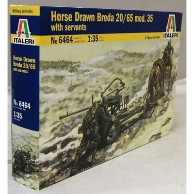 Italeri Horse Drawn Breda 20/65 Model Kit - 1:35 Military Vehicle Italeri Horse Drawn Breda 20/65 Model Kit - 1:35 Military Vehicle