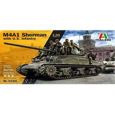 Italeri M4A1 Sherman Model Kit - 1:35 Military Tank Italeri M4A1 Sherman Model Kit - 1:35 Military Tank
