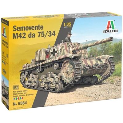 Kit de modelo Italeri Semovente M42 75/34 - Vehículo italiano WWII Kit de modelo Italeri Semovente M42 75/34 - Vehículo italiano WWII