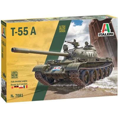 Kit Modelo Tanque Medio T-55 Soviético - Vehículo Militar - 1:72 Kit Modelo Tanque Medio T-55 Soviético - Vehículo Militar - 1:72