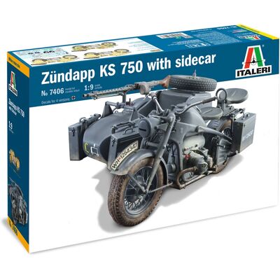 Italeri Zundapp KS 750 med sidovagn - Modellmotorcykel Italeri Zundapp KS 750 med sidovagn - Modellmotorcykel