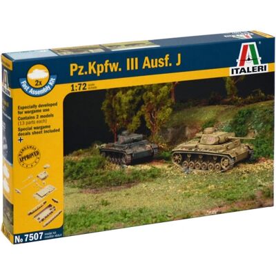Kit de Modèle de Char Italeri PZ. KPFW. III - 1:72 Échelle Militaire - Publicité Kit de Modèle de Char Italeri PZ. KPFW. III - 1:72 Échelle Militaire - Publicité