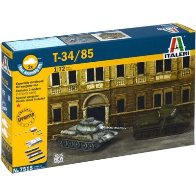 Kit de Modèle de Char T-34/85 Italeri - Échelle 1:72 - Publicité Kit de Modèle de Char T-34/85 Italeri - Échelle 1:72 - Publicité