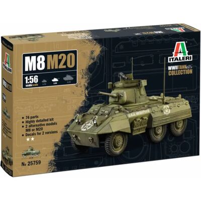 Kit de Modelo Italeri M8/M20 Greyhound - Vehículo Militar - 1/56 Kit de Modelo Italeri M8/M20 Greyhound - Vehículo Militar - 1/56