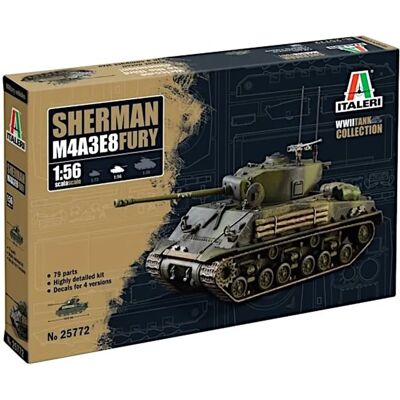ITALERI M4A3E8 Sherman Fury - Maquette militaire - 1/56 - Publicité ITALERI M4A3E8 Sherman Fury - Maquette militaire - 1/56 - Publicité