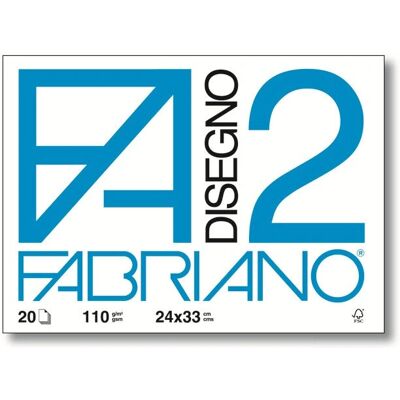 Fabriano - F2 - 24x33 cm - 110 g/m² - Album de dessin - Publicité Fabriano - F2 - 24x33 cm - 110 g/m² - Album de dessin - Publicité