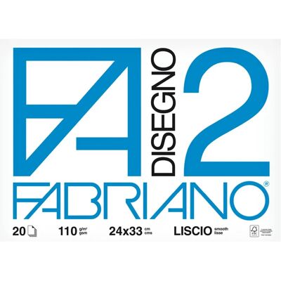 Fabriano F2 Zeichenalbum - 24x33cm, 110g/m², 20 Blätter Fabriano F2 Zeichenalbum - 24x33cm, 110g/m², 20 Blätter