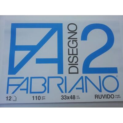 Fabriano F2 Zeichenalbum - 12 Blätter, Rau, 33x48 cm Fabriano F2 Zeichenalbum - 12 Blätter, Rau, 33x48 cm