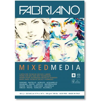 Fabriano Mixed Media Artist Paper Pad - A3 - 60 Sheets Fabriano Mixed Media Artist Paper Pad - A3 - 60 Sheets
