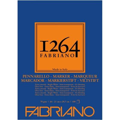 Fabriano 1264 A4 Marker Papírblokk - Rajzpapír - 70g - 21x29,7 cm Fabriano 1264 A4 Marker Papírblokk - Rajzpapír - 70g - 21x29,7 cm