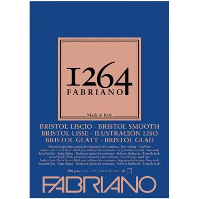 Fabriano Bristol Rajztömb - Mikroperforált, 200/250g/m² - A3 Fabriano Bristol Rajztömb - Mikroperforált, 200/250g/m² - A3
