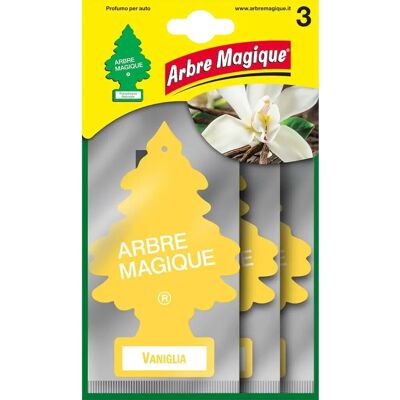 ARBRE MAGIQUE Désodorisant auto - Vanille - Pack de 3 - Publicité ARBRE MAGIQUE Désodorisant auto - Vanille - Pack de 3 - Publicité