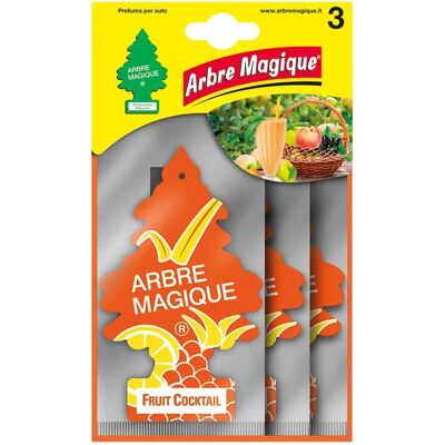 ARBRE MAGIQUE Désodorisant Voiture - Cocktail de Fruits - Pack de 3 - Publicité ARBRE MAGIQUE Désodorisant Voiture - Cocktail de Fruits - Pack de 3 - Publicité