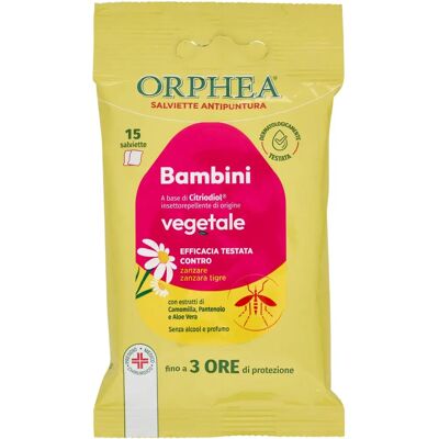 Salviette Orphea antizanzara per bambini - Estratti naturali - Protegge da zanzare e insetti Salviette Orphea antizanzara per bambini - Estratti naturali - Protegge da zanzare e insetti