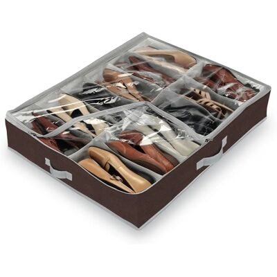 Organizzatore Scarpe Marrone Domopak - 12 Scomparti - 75x60x14.5cm - Custodia Scarpe Organizzatore Scarpe Marrone Domopak - 12 Scomparti - 75x60x14.5cm - Custodia Scarpe