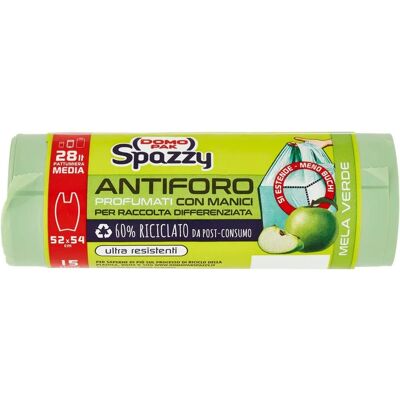 Sacchetti Spazzatura Domopak Spazzy Antiforo Mela Verde 28L Sacchetti Spazzatura Domopak Spazzy Antiforo Mela Verde 28L