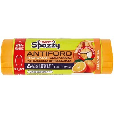 DOMOPAK Spazzy Arancia 15 Sacchi Antiforo - Trash Bags DOMOPAK Spazzy Arancia 15 Sacchi Antiforo - Trash Bags