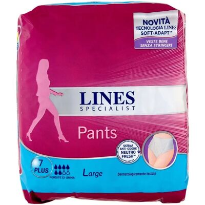 Pantaloni Continenza Ipoallergenici Lines Specialist Taglia L - Confezione da 7 Pantaloni Continenza Ipoallergenici Lines Specialist Taglia L - Confezione da 7