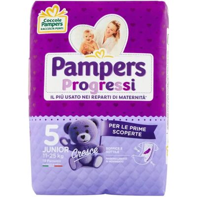Pampers Progressi Junior Taille 5 Couches - Couches pour bébés Pampers Progressi Junior Taille 5 Couches - Couches pour bébés