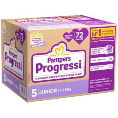 Pampers Pampers Progressi Cresce 5 Junior Pannolini - Per 11-25 kg Pampers Pampers Progressi Cresce 5 Junior Pannolini - Per 11-25 kg