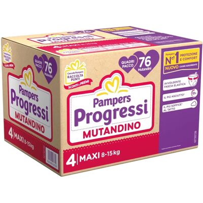 Pampers Progressi Mutandino 4 Maxi - Pannolini Pampers Progressi Mutandino 4 Maxi - Pannolini