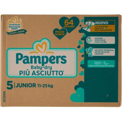Pampers - Baby-Dry Junior 64 - Pack - Junior - Diapers Pampers - Baby-Dry Junior 64 - Pack - Junior - Diapers