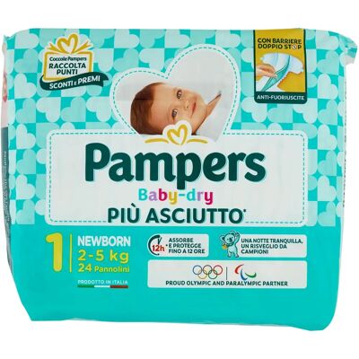 Pannolini Pampers Baby Dry Neonati - 24 pezzi Pannolini Pampers Baby Dry Neonati - 24 pezzi