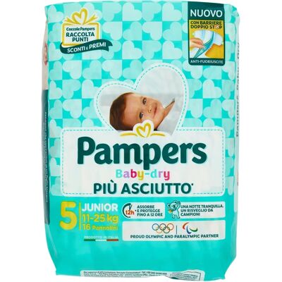 Pampers Baby Dry Taglia 5 Junior - Pannolini Pampers Baby Dry Taglia 5 Junior - Pannolini